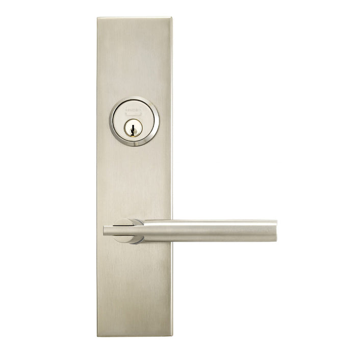 Omnia Handleset - 12025 Stainless Steel Modern Mortise Lockset