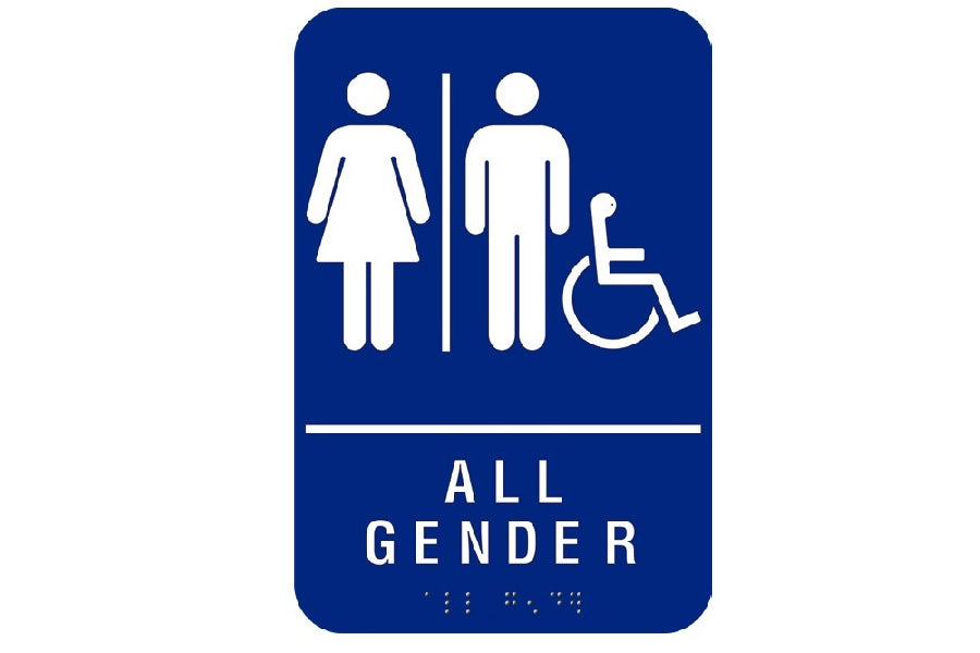 Cal-Royal All Gender and Handicap ADA Restroom Sign with Braille