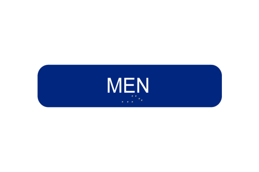 Cal-Royal California-Approved Men Commercial Sign with Braille