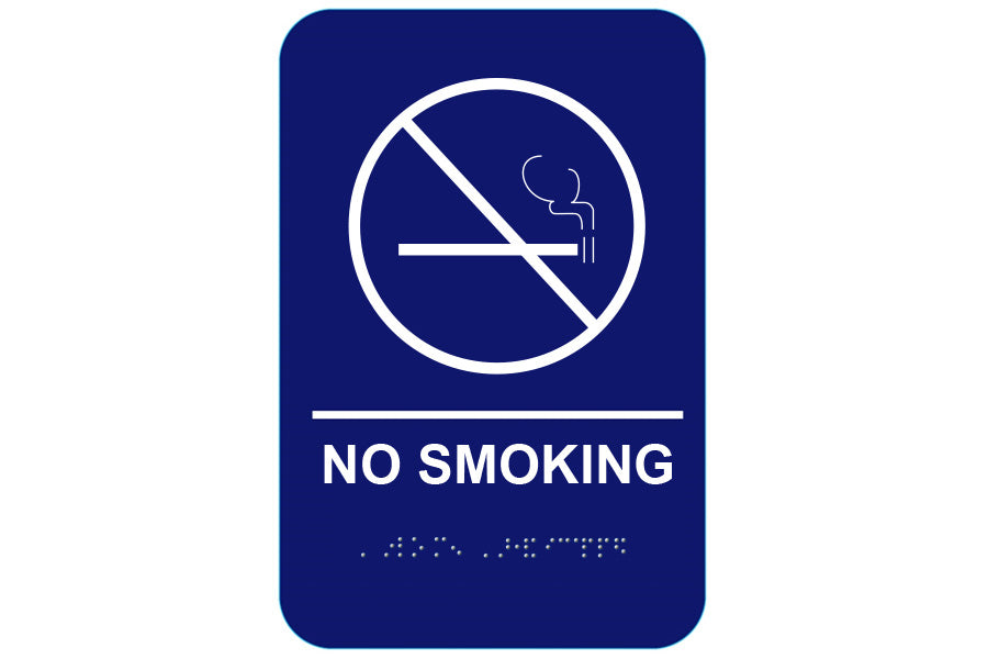Cal-Royal No Smoking ADA Restroom Sign with Braille