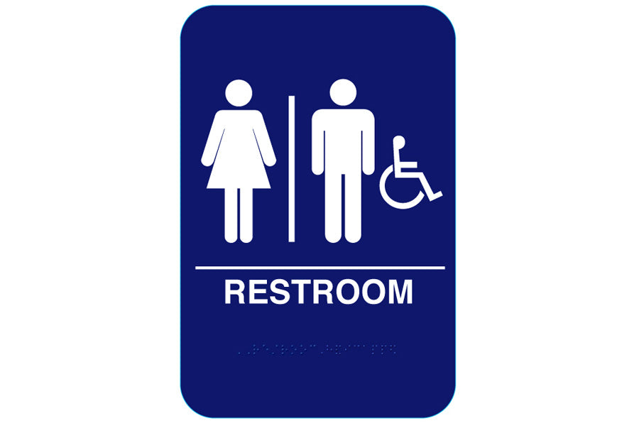 Cal-Royal Unisex and Handicap ADA Restroom Sign with Braille