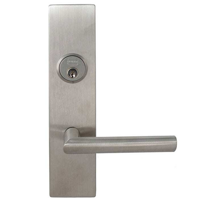Omnia Handleset - 12012 Stainless Steel Modern Mortise Lockset