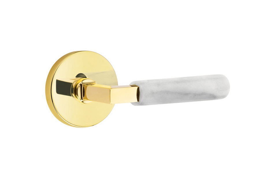 Emtek Select White Marble Door Lever