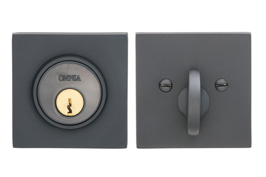 Omnia Square Single Cylinder Auxiliary Deadbolt