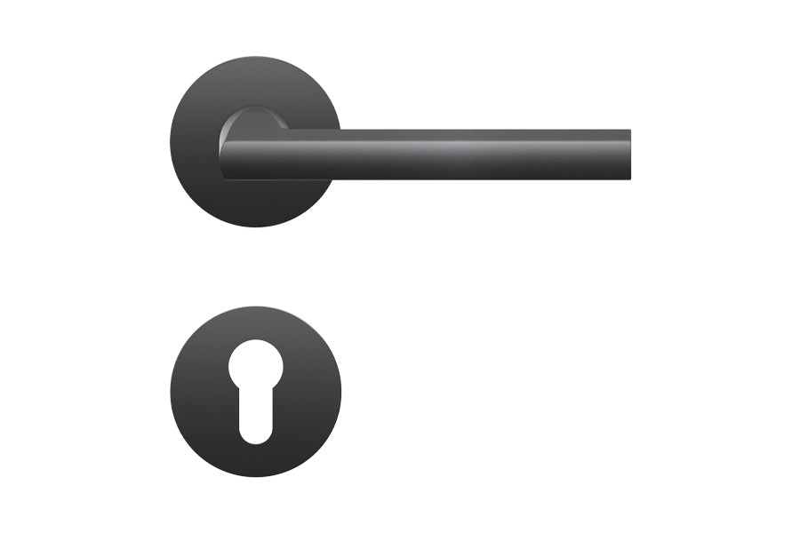 Karcher Design Montana Plan Design Rose Leverset for Custom-bored Door