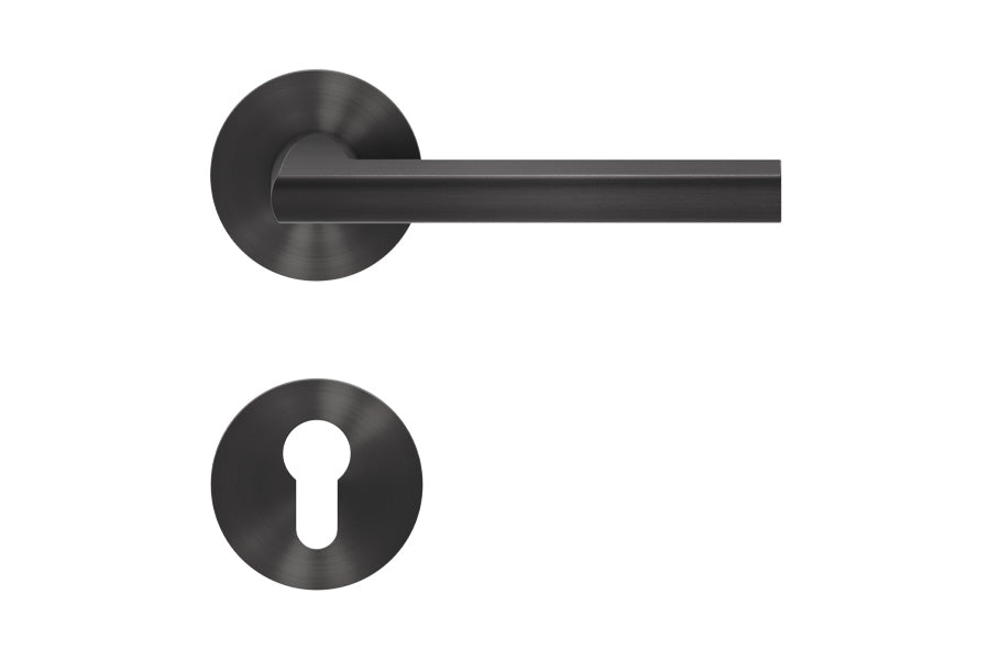 Karcher Design Montana Plan Design Rose Leverset for Custom-bored Door