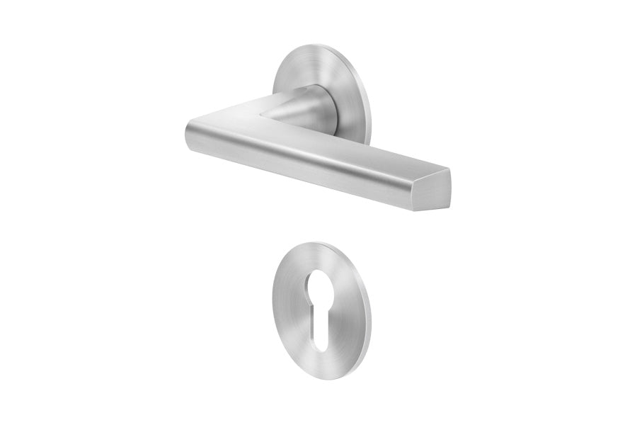 Karcher Design Montana Plan Design Rose Leverset for Custom-bored Door