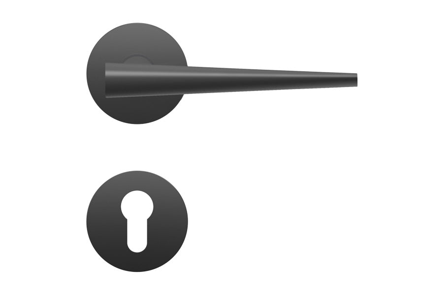 Karcher Design Brooklyn Plan Design Rose Leverset for Custom-bored Door