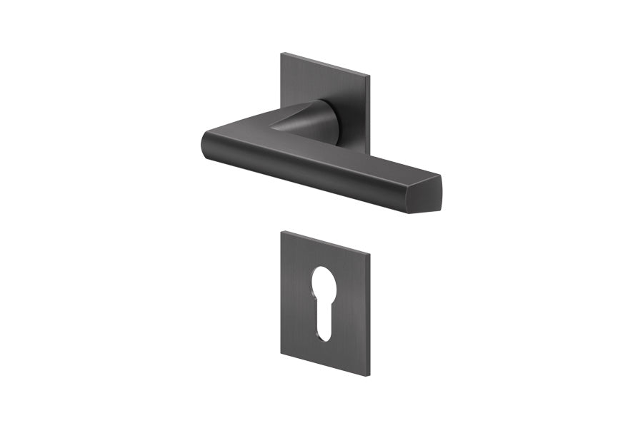 Karcher Design Montana Plan Design Rose Leverset for Custom-bored Door
