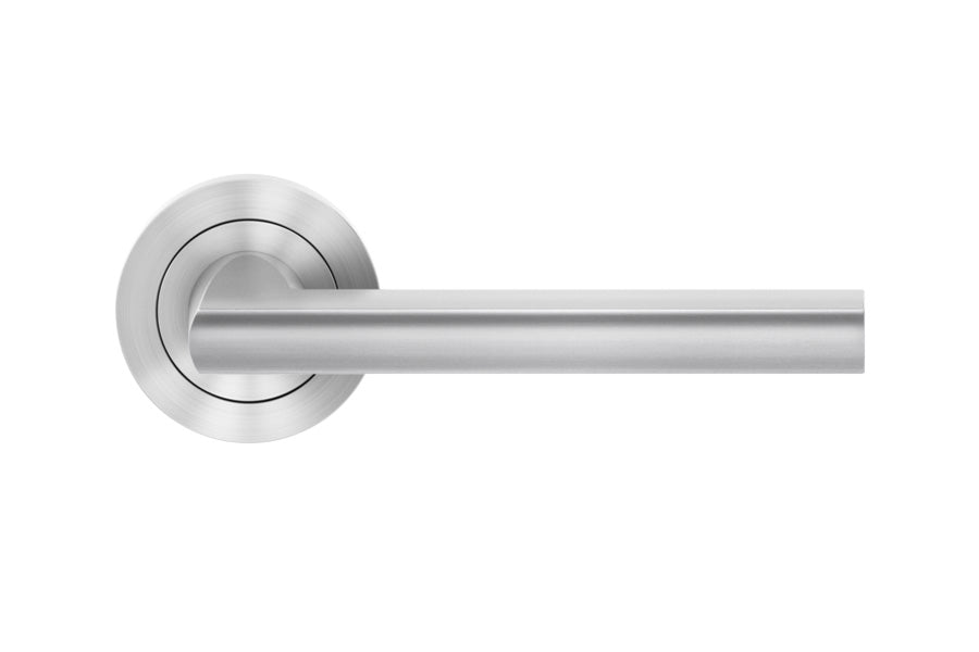 Karcher Design Montana 3-Piece Rose Leverset for Custom-bored Door