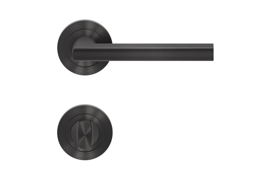 Karcher Design Montana 3-Piece Rose Leverset for Custom-bored Door