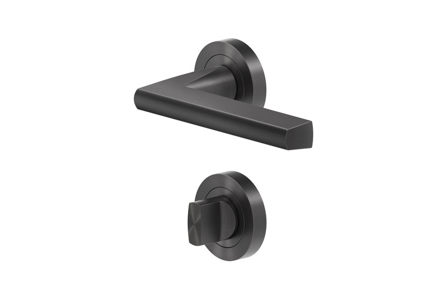 Karcher Design Montana 3-Piece Rose Leverset for Custom-bored Door