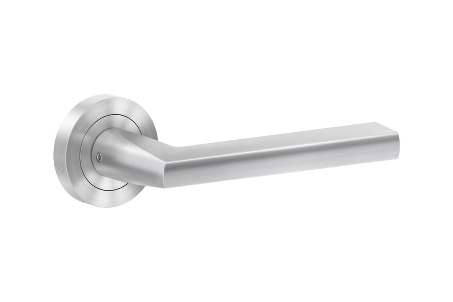 Karcher Design Montana 3-Piece Rose Leverset for Custom-bored Door