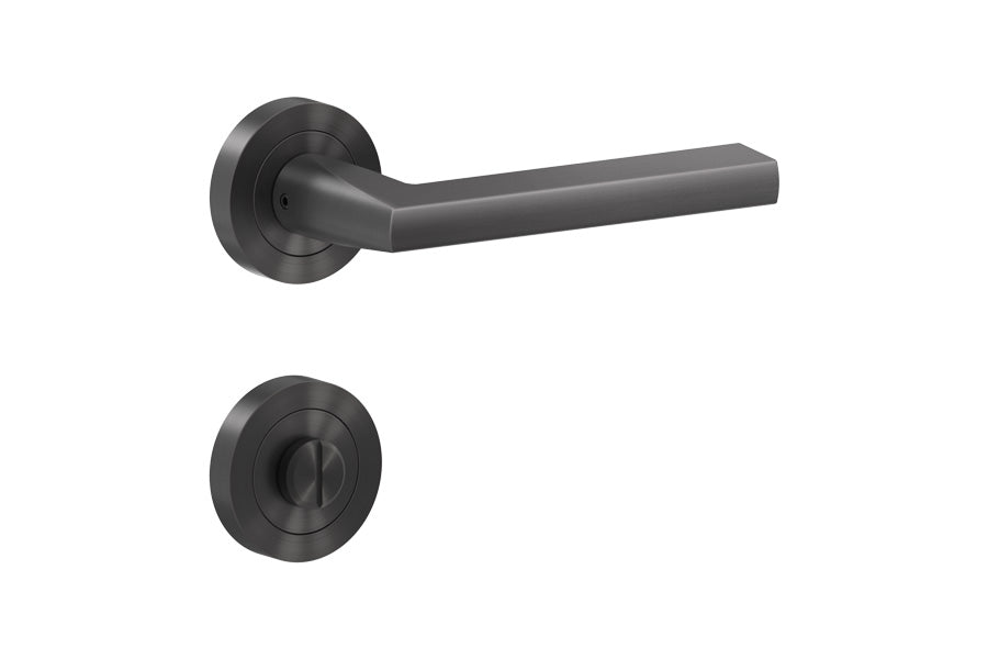 Karcher Design Montana 3-Piece Rose Leverset for Custom-bored Door