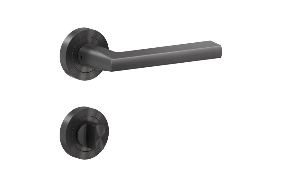 Karcher Design Montana 3-Piece Rose Leverset for Custom-bored Door