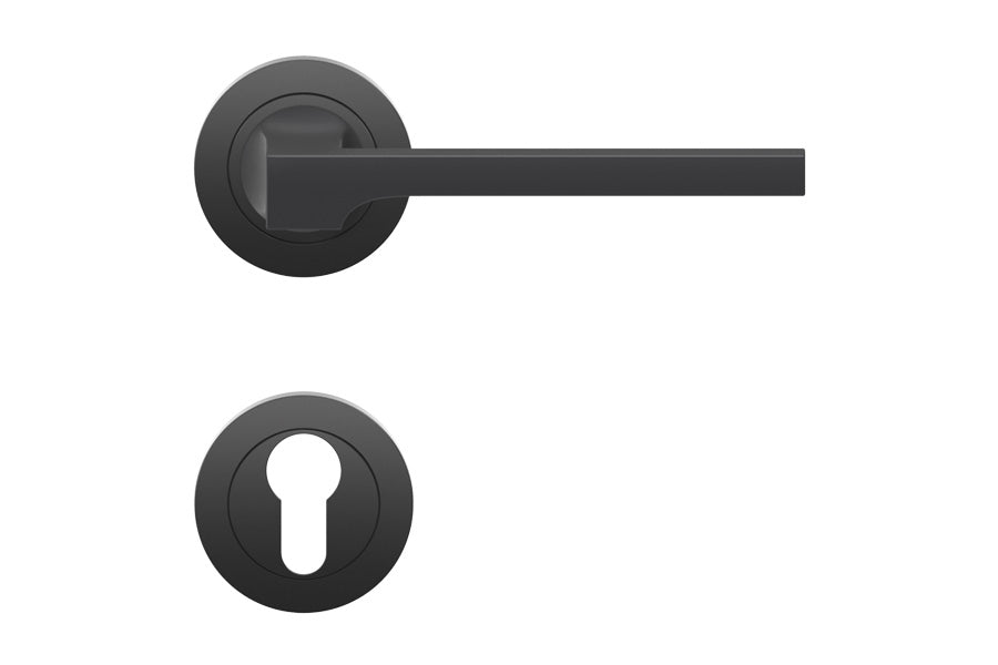 Karcher Design Soho 3-Piece Rose Leverset for Custom-bored Door
