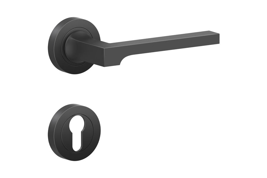 Karcher Design Soho 3-Piece Rose Leverset for Custom-bored Door