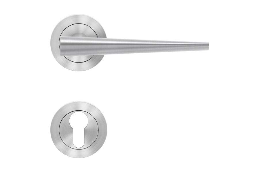 Karcher Design Brooklyn 3-Piece Rose Leverset for Custom-bored Door