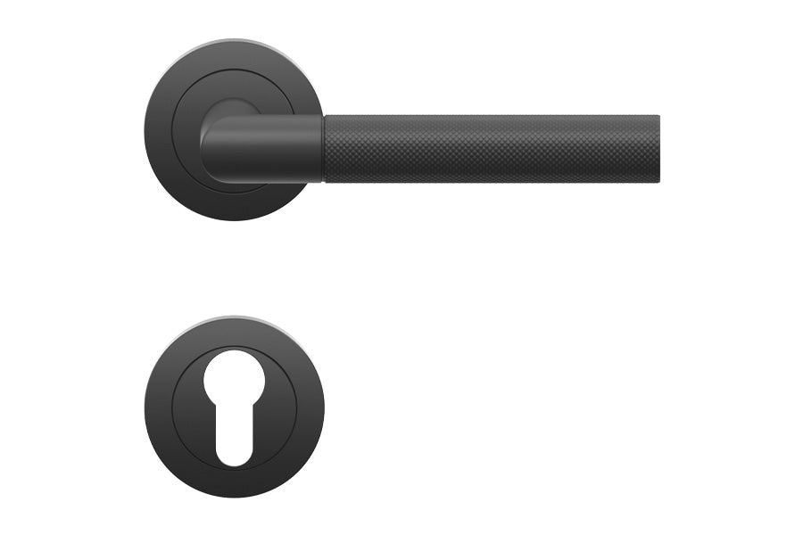 Karcher Design Studio One 3-Piece Rose Leverset for Custom-bored Door