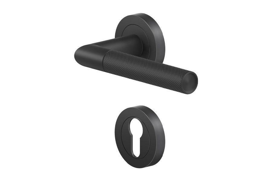 Karcher Design Studio One 3-Piece Rose Leverset for Custom-bored Door