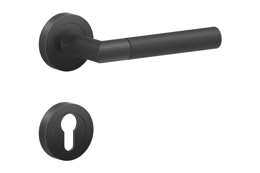 Karcher Design Studio One 3-Piece Rose Leverset for Custom-bored Door