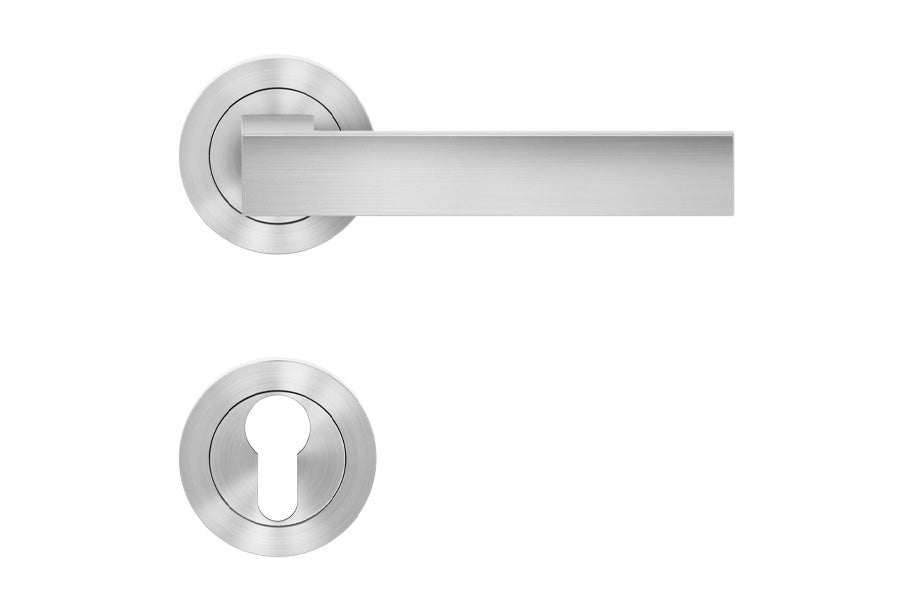 Karcher Design Venedig 3-Piece Rose Leverset for Custom-bored Door