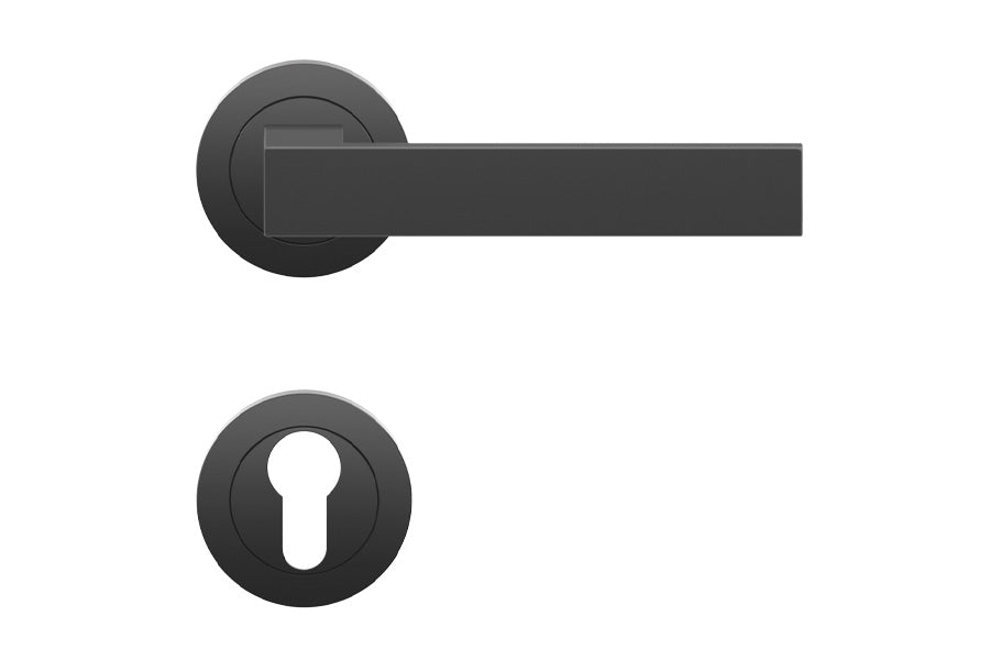 Karcher Design Venedig 3-Piece Rose Leverset for Custom-bored Door
