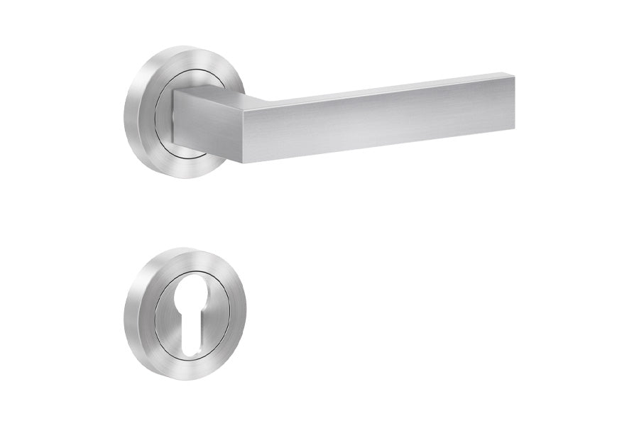 Karcher Design Venedig 3-Piece Rose Leverset for Custom-bored Door