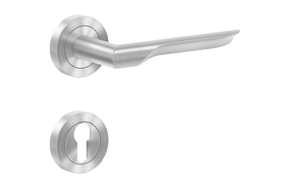 Karcher Design Maranello 3-Piece Rose Leverset for Custom-bored Door