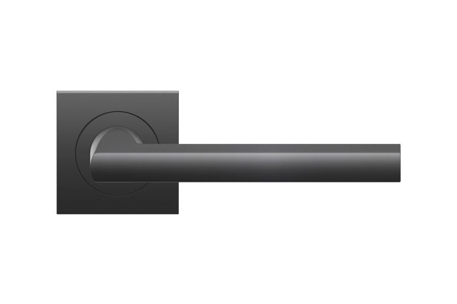 Karcher Design Montana 3-Piece Rose Leverset for Custom-bored Door