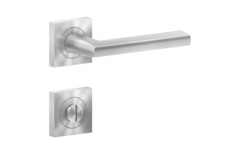 Karcher Design Montana 3-Piece Rose Leverset for Custom-bored Door