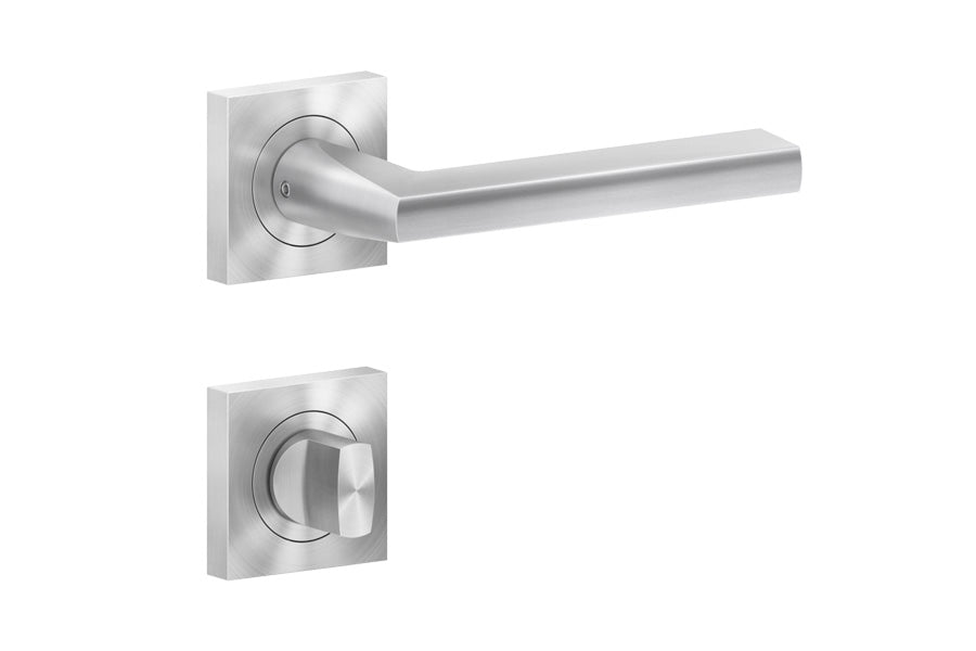 Karcher Design Montana 3-Piece Rose Leverset for Custom-bored Door