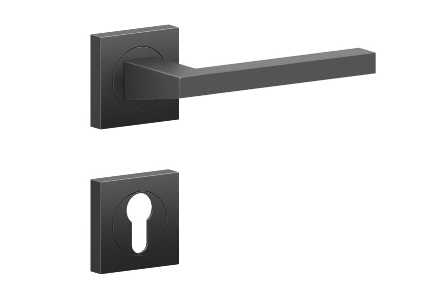 Karcher Design Boston 3-Piece Rose Leverset for Custom-bored Door