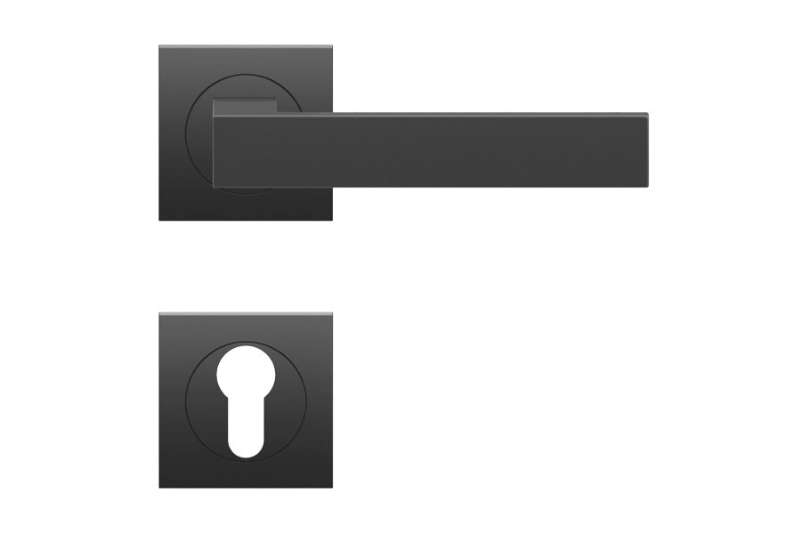 Karcher Design Venedig 3-Piece Rose Leverset for Custom-bored Door