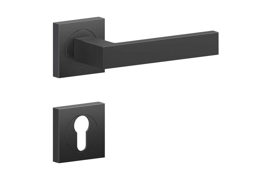 Karcher Design Venedig 3-Piece Rose Leverset for Custom-bored Door