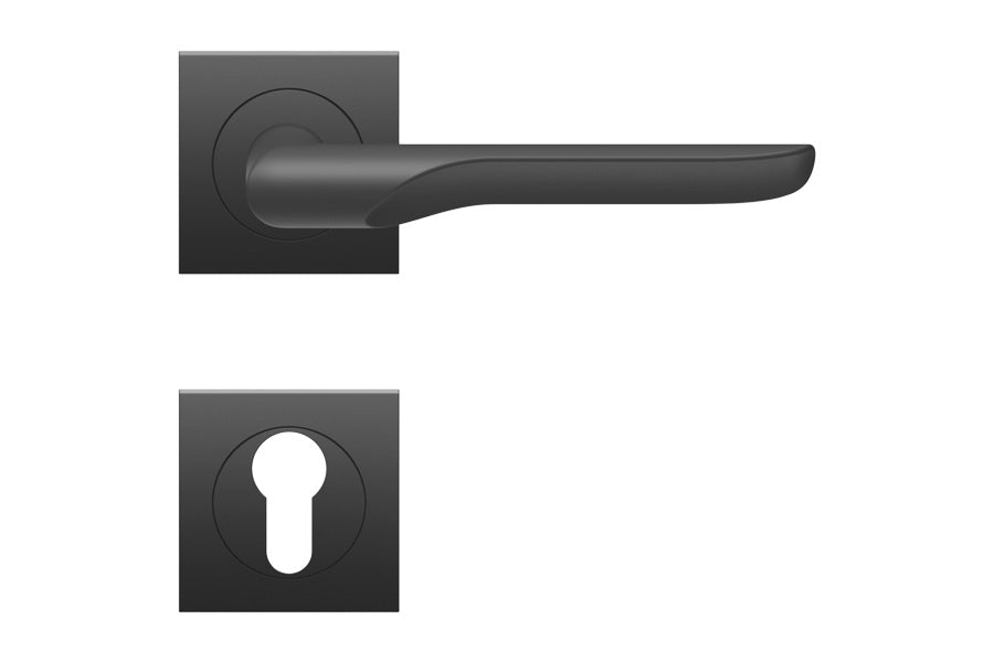 Karcher Design Maranello 3-Piece Rose Leverset for Custom-bored Door