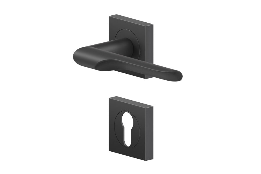 Karcher Design Maranello 3-Piece Rose Leverset for Custom-bored Door