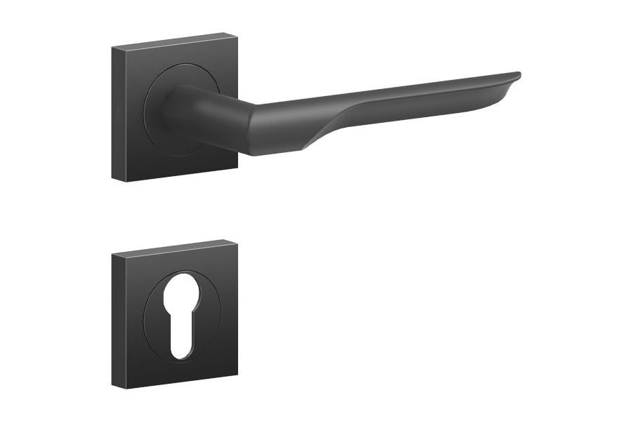 Karcher Design Maranello 3-Piece Rose Leverset for Custom-bored Door