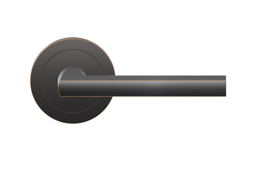 Karcher Design Montana 3-Piece Rose Leverset for Pre-bored Door