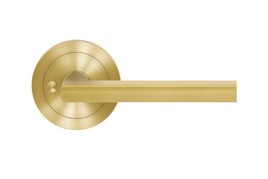 Karcher Design Montana 3-Piece Rose Leverset for Pre-bored Door