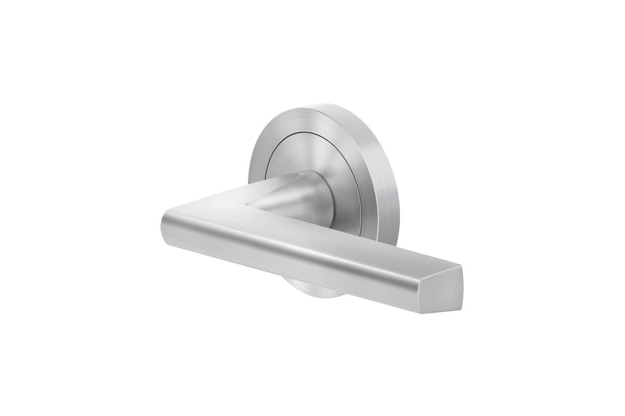 Karcher Design Montana 3-Piece Rose Leverset for Pre-bored Door