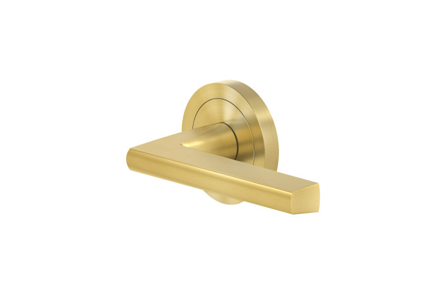 Karcher Design Montana 3-Piece Rose Leverset for Pre-bored Door