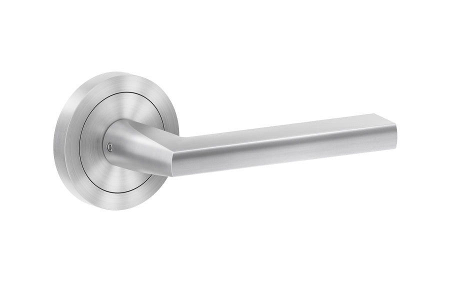 Karcher Design Montana 3-Piece Rose Leverset for Pre-bored Door