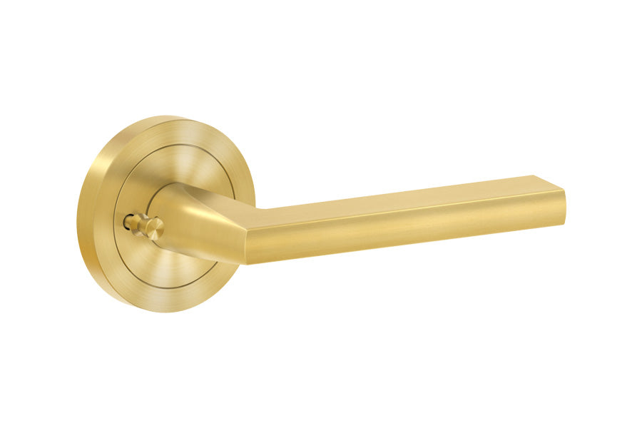 Karcher Design Montana 3-Piece Rose Leverset for Pre-bored Door