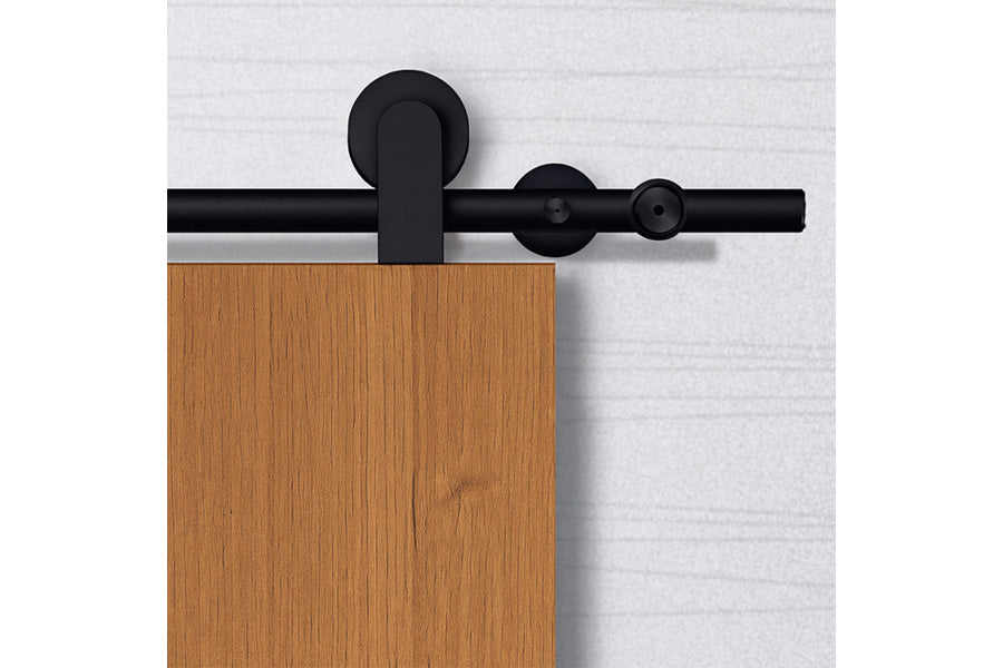 Beyerle Pandora Barn Door Hardware Set for Wooden Doors, Top Mount