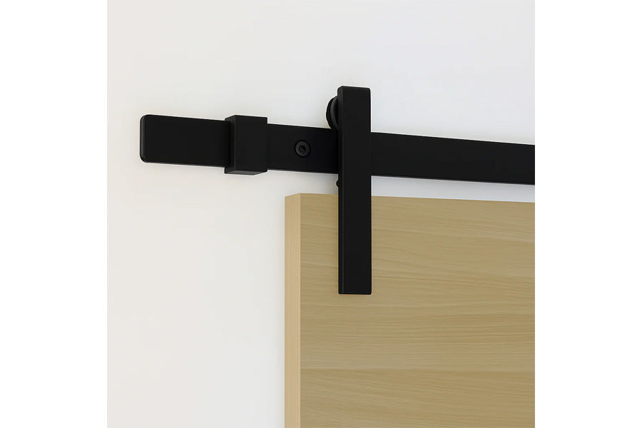 Beyerle Runway Barn Door Hardware Set for Wooden Doors, Front Mount