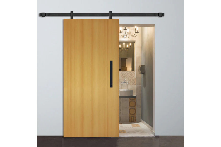 Beyerle Runway Barn Door Hardware Set for Wooden Doors, Top Mount