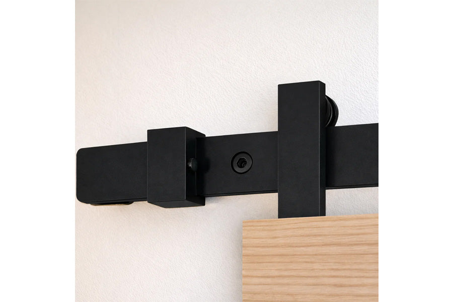 Beyerle Runway Barn Door Hardware Set for Wooden Doors, Top Mount