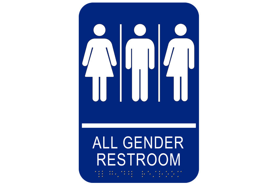 Cal-Royal All Gender ADA Restroom Sign with Braille