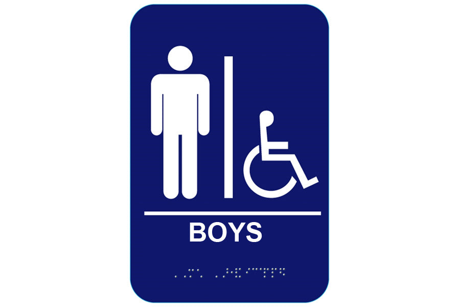 Cal-Royal Boys and Handicap ADA Restroom Sign with Braille